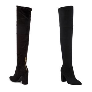 NIB Azella over-the-knee Black Vegan Suede boots